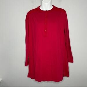 J. PETERMAN Cherry Red Tunic Womens Size Small Crochet Lace Holiday Christmas